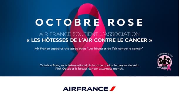 bannière Air France et Octobre rose