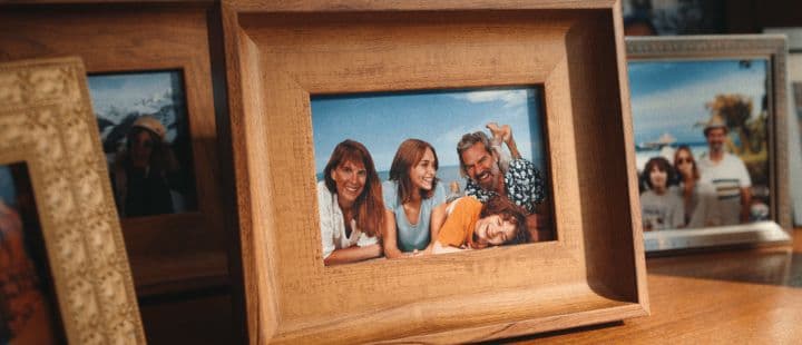 Photo de famille dans un cadre