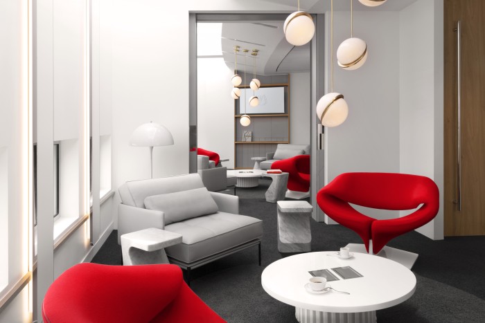 Salon d'enregistrement du nouveau vestibule la Première Air France