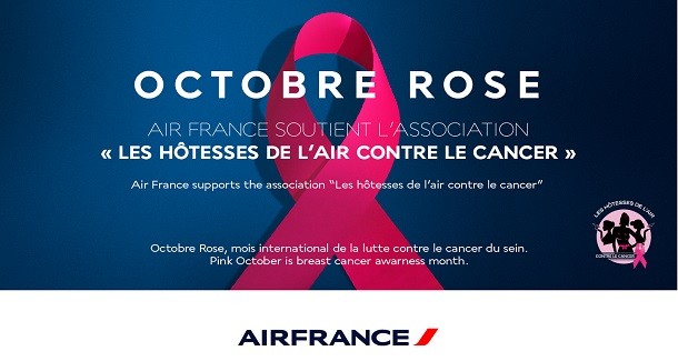 bannière Air France et Octobre rose