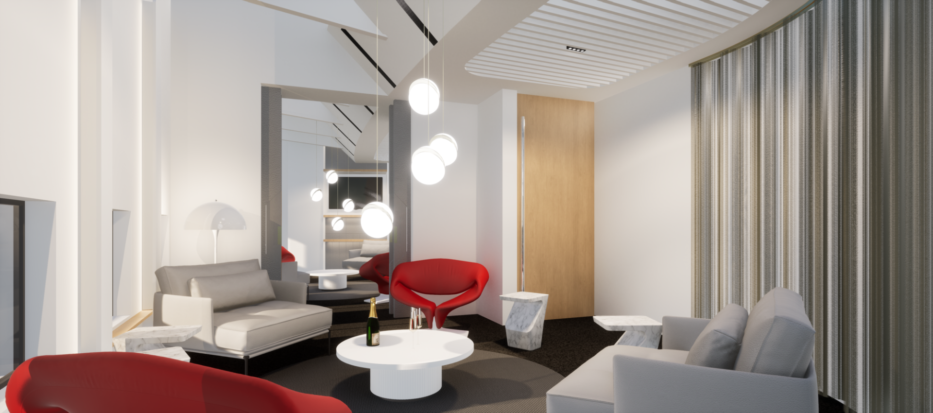Salon d'enregistrement du nouveau vestibule La Première