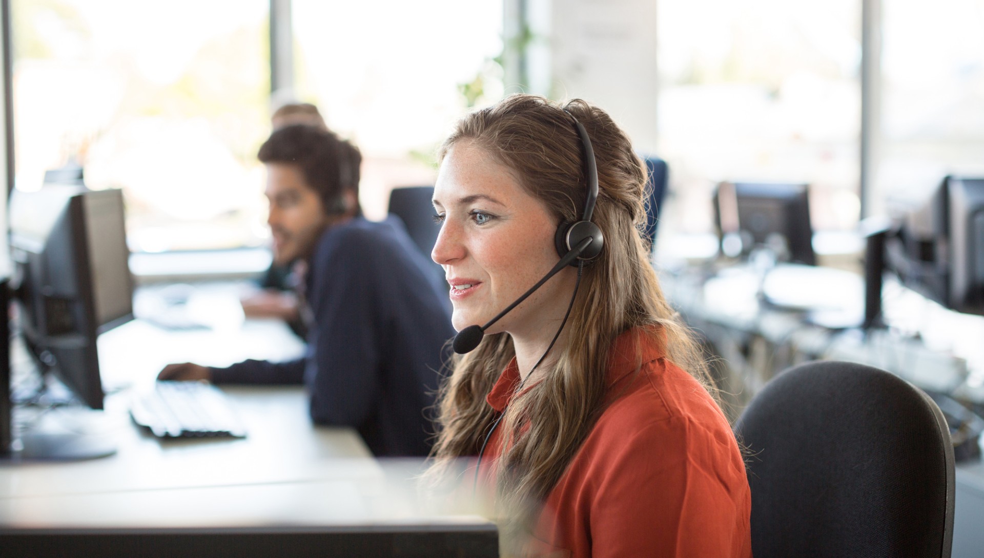 Employee in conversation