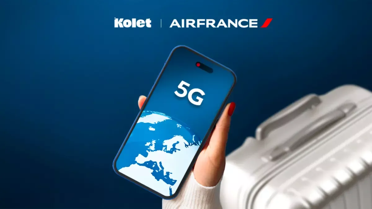 téléphone portable avec logo 5G Kolet et Air France