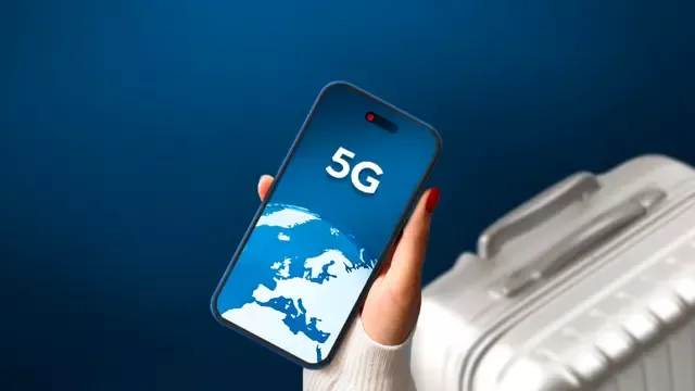 Téléphone portable avec logo 5G