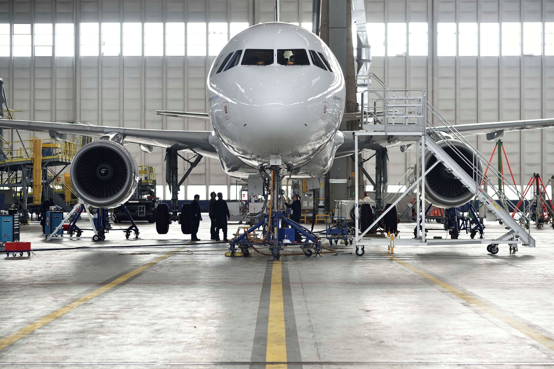Aircraft in hangar