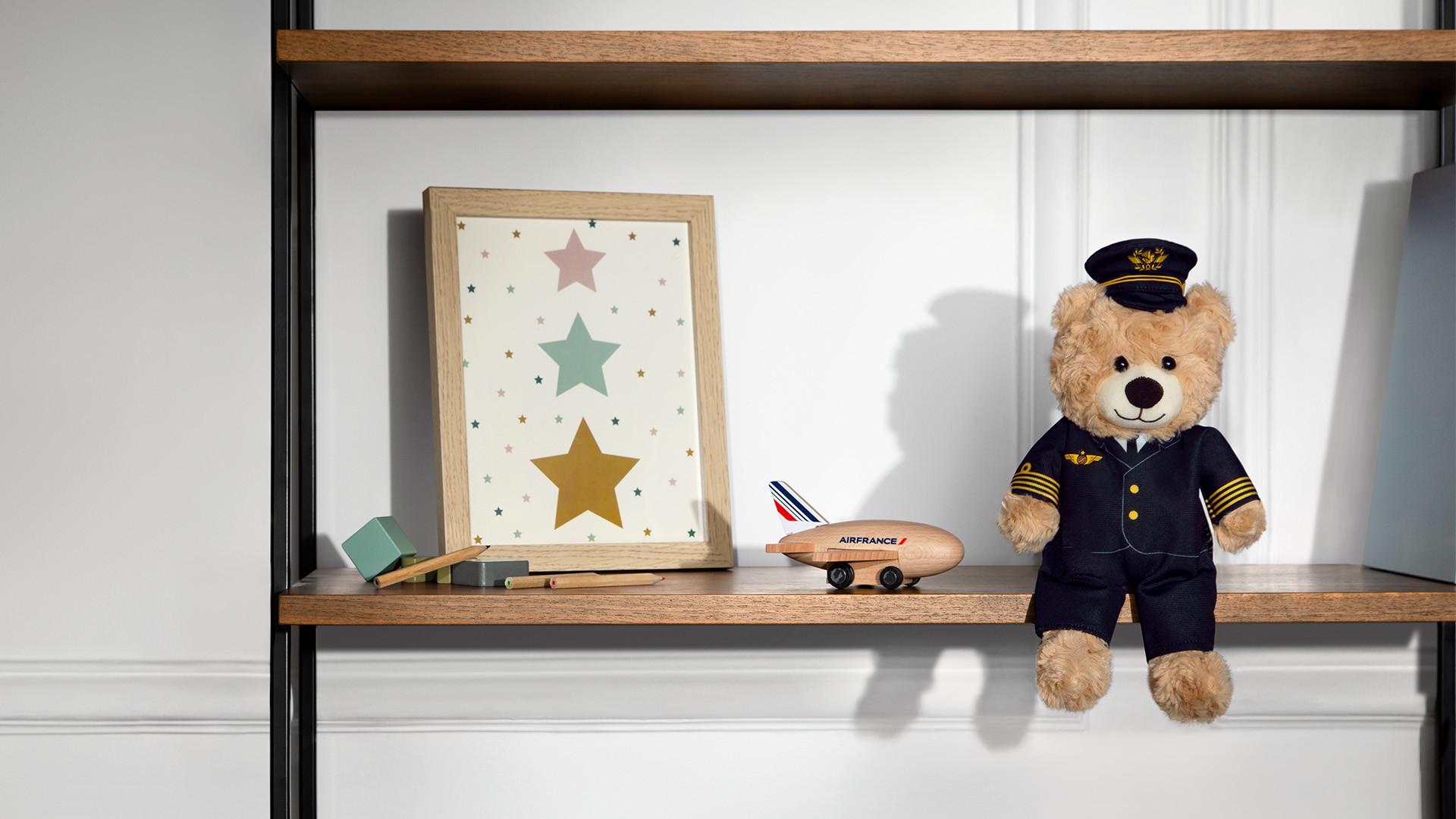 Peluche ourson pilote Air France