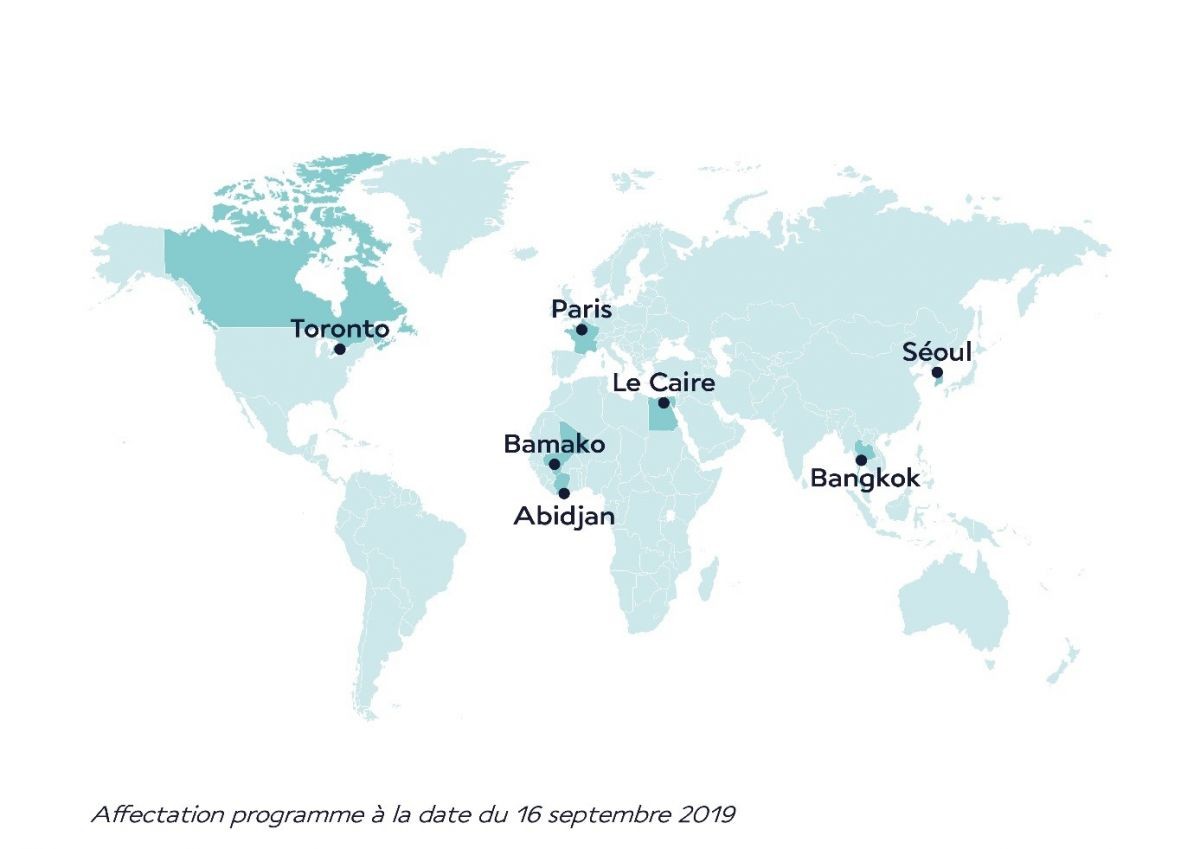 Carte des destinations de l’Airbus A350