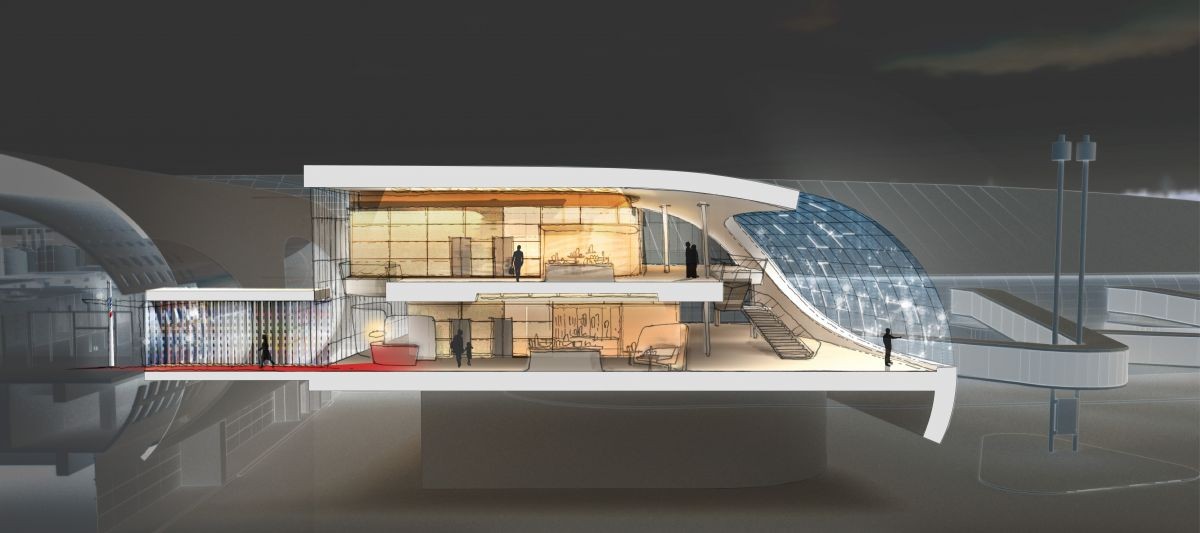 Plan de coupe Terminal 2F nuit